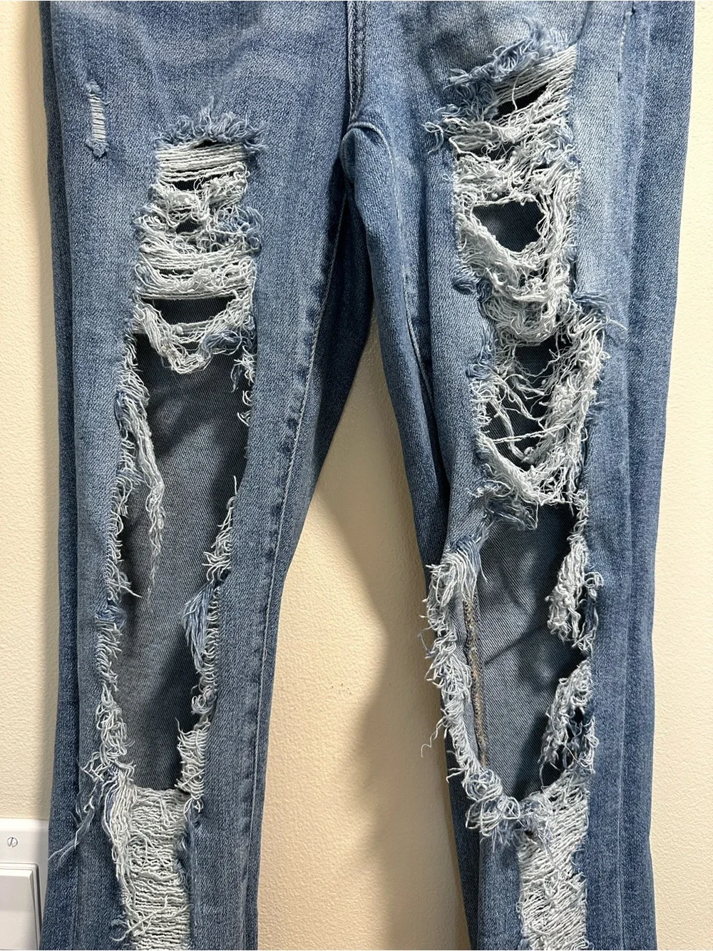 Women’s Judy Blue Ultra Distressed Light Blue High Rise Straight Leg Jeans